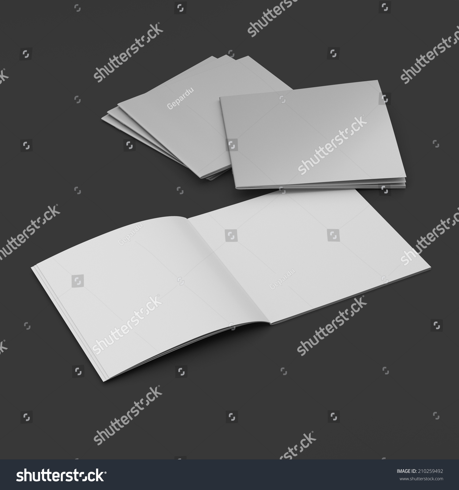 空白的正方形目录或杂志上的黑色.致使-/素材,-()