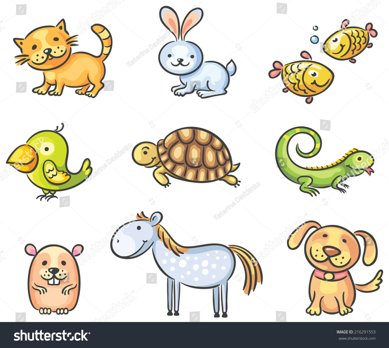 卡通宠物动物集合-动物/野生生物-海洛创意(hellorf)