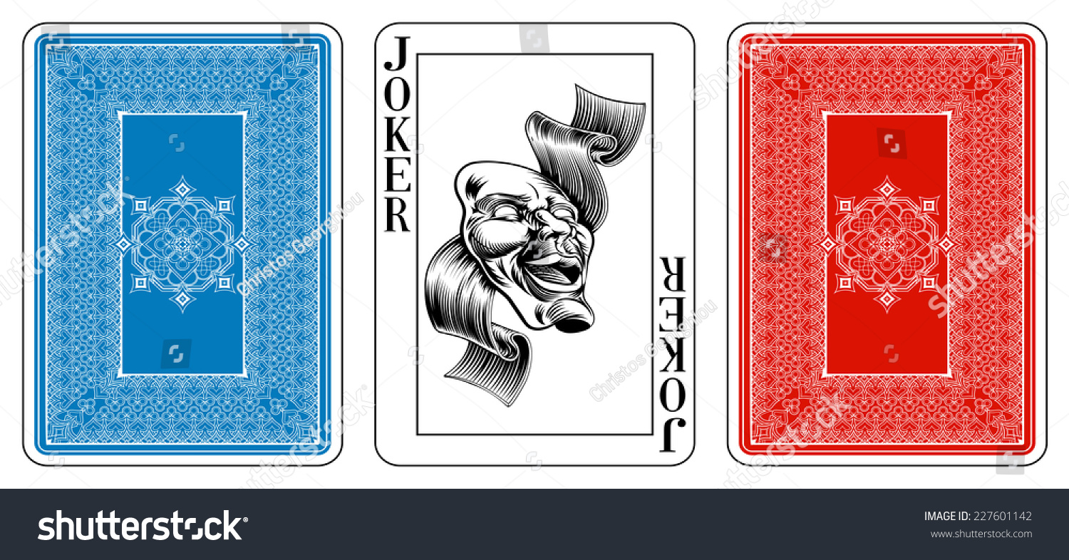 扑克牌大小的小丑牌加牌背。一张新的原创扑克
