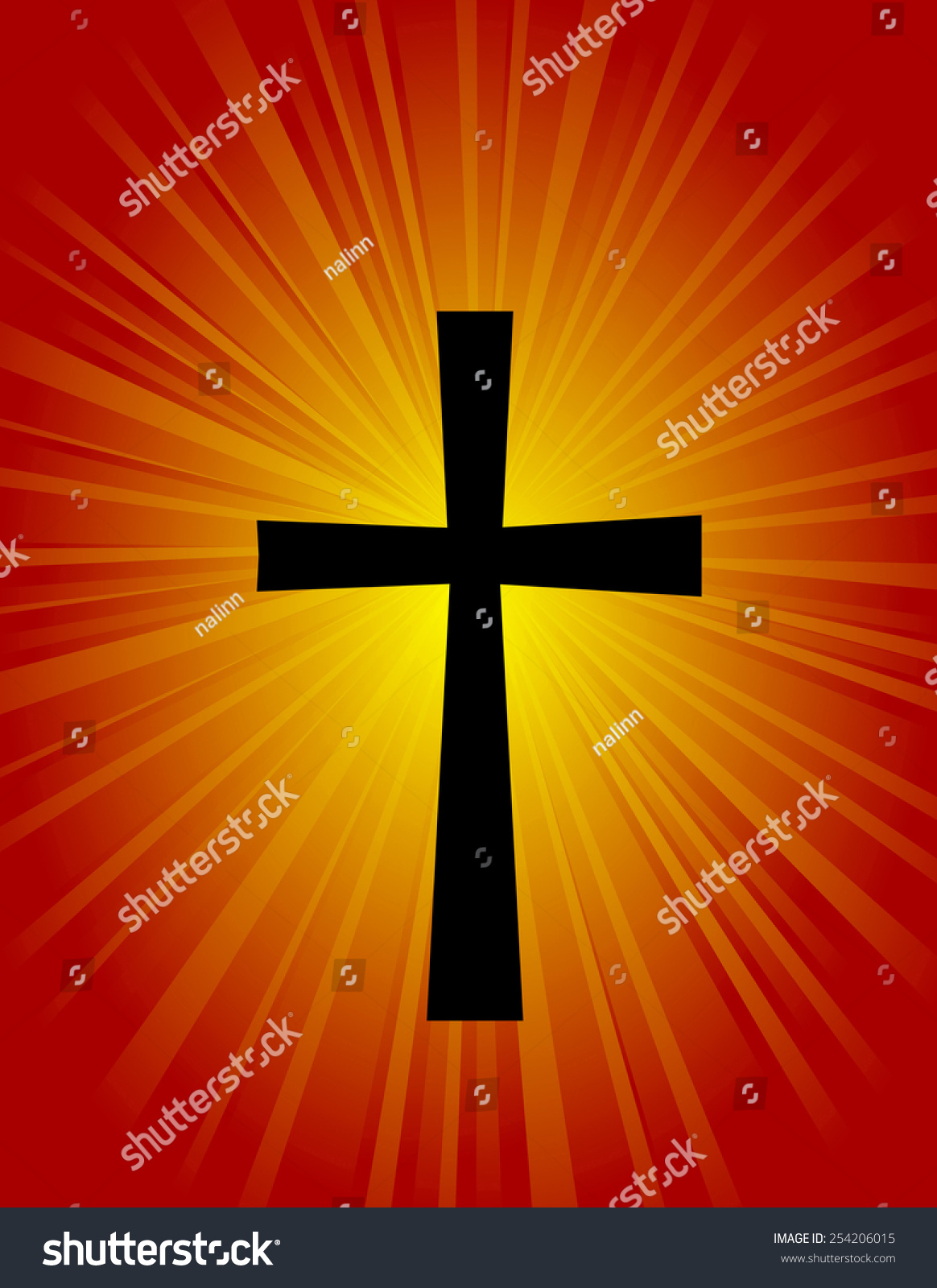 轮廓的十字架发光的红色\/橙色背景-背景\/素材,