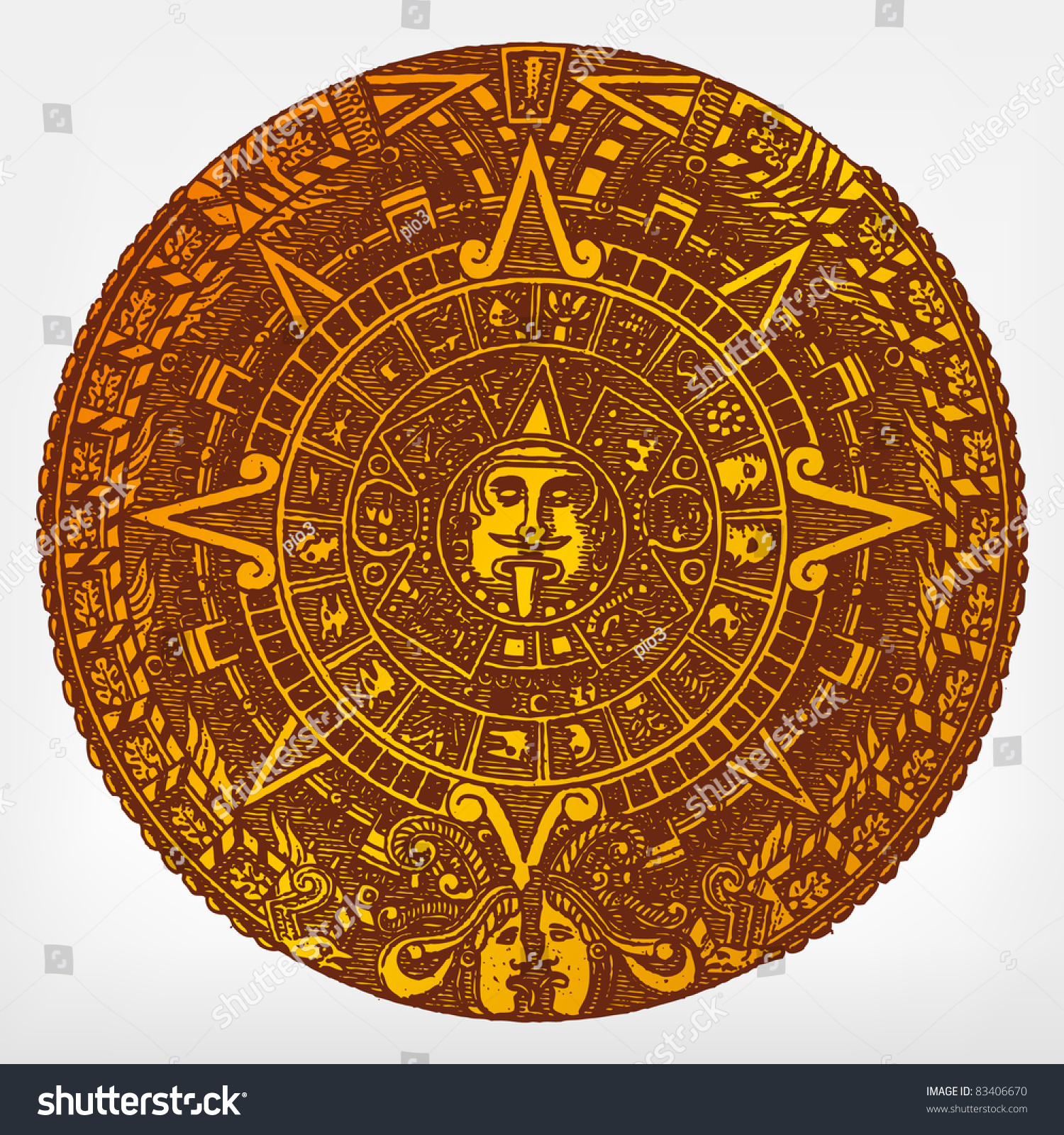 雕刻古典玛雅历法的“插图”的完整的百科全书包含原始插图肖像的百科全书的科学、文学和艺术,1851年。向量。-复古风格,物体-海洛创意(HelloRF)-Shutterstock中国独家合作伙伴-正版图片在线交易平台-站酷旗下品牌