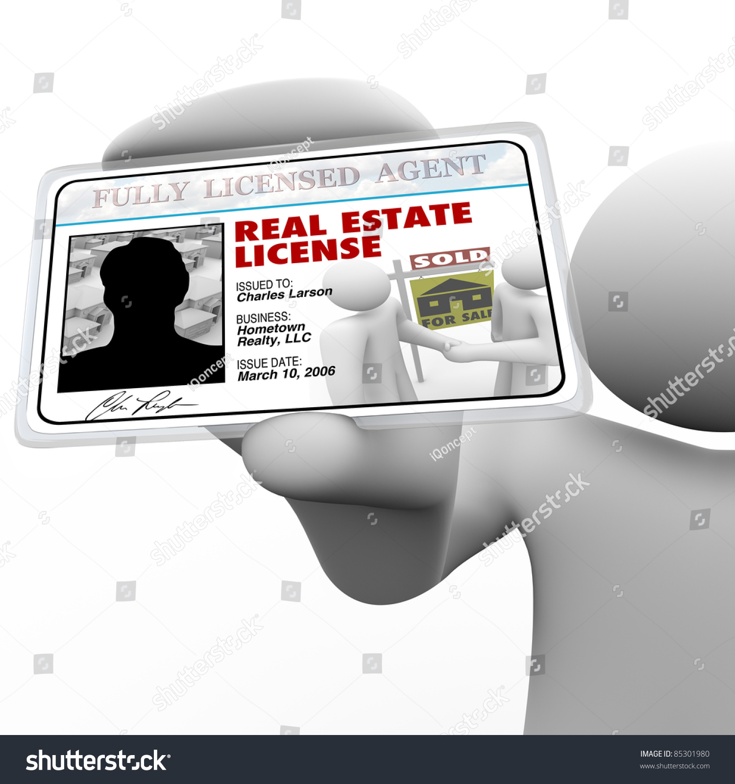 房地产经纪人持有叠层许可证明他是由适当的认