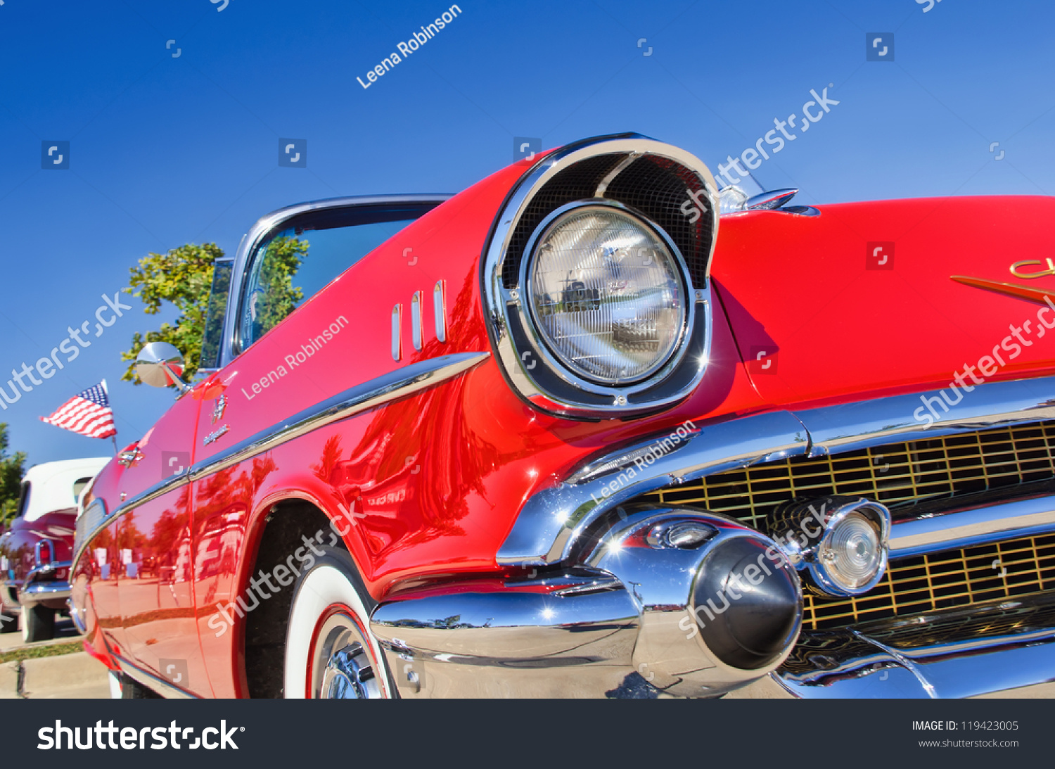 西湖,德克萨斯- 10月27日:1957年雪佛兰贝尔艾尔是第二年度西湖老爷车