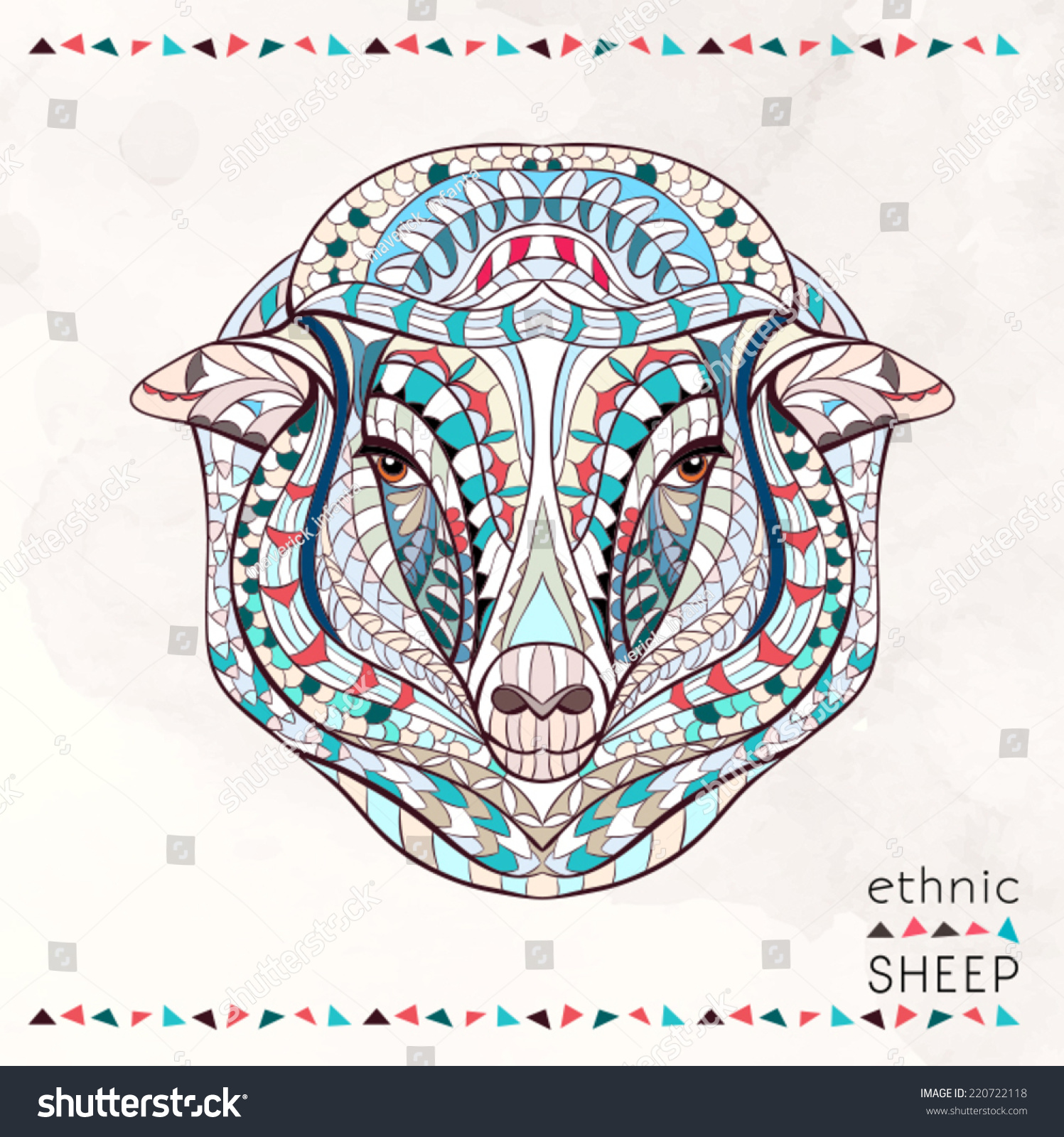 民族羊/非洲/印度/图腾/ 2015年新年的象征