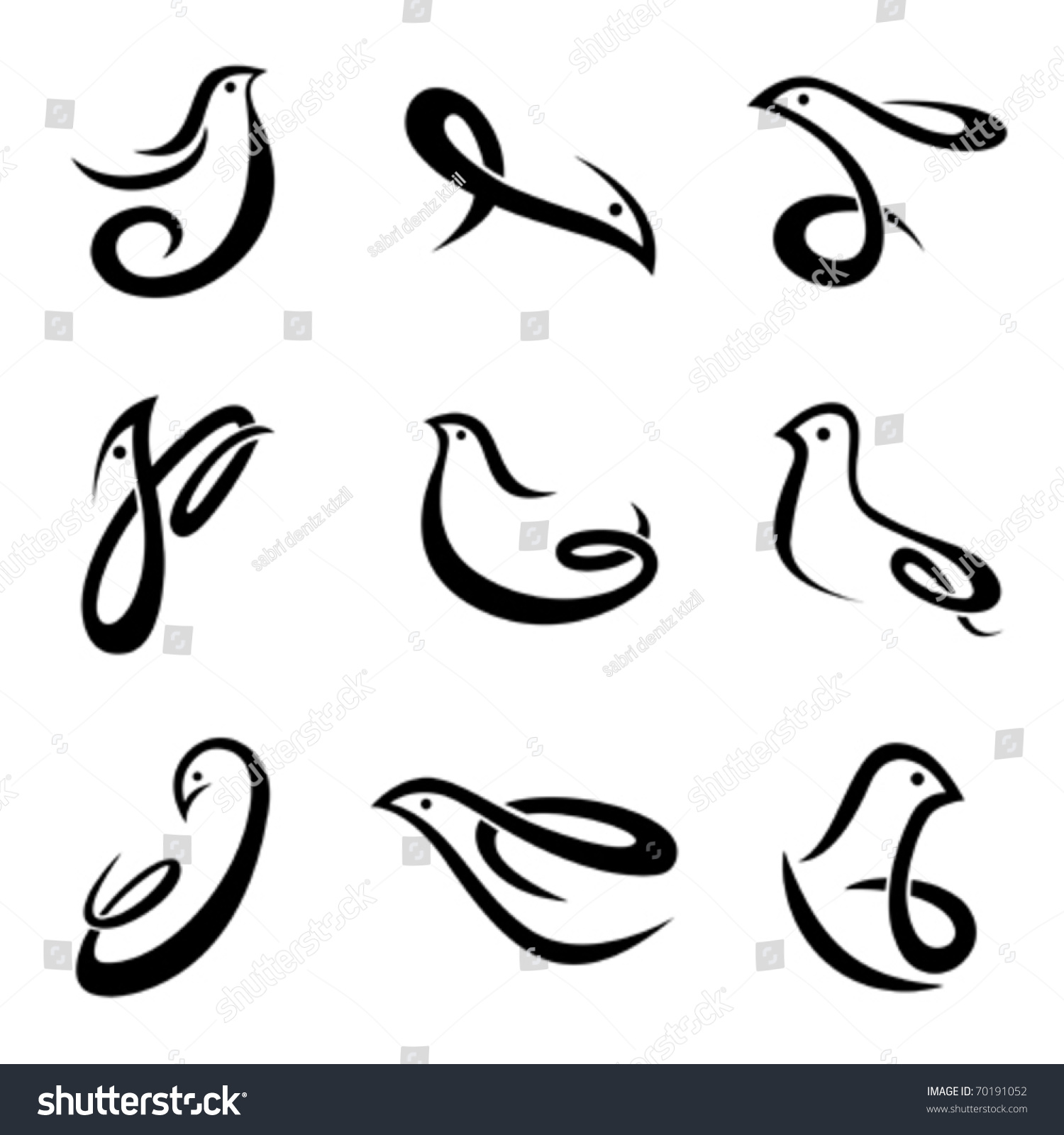 鸟符号向量-动物/野生生物,插图/剪贴图-海洛创意(hellorf)